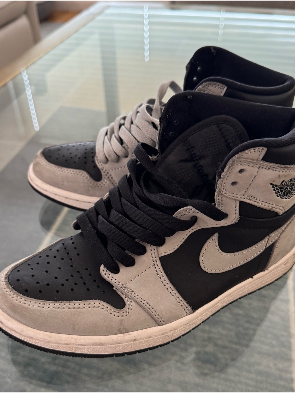 Jordan High-Top Sneakers - Black and Light Gray